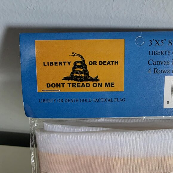 NWT Liberty or Death Gold Tactical Flag 3' x 5' - Picture 2 of 2